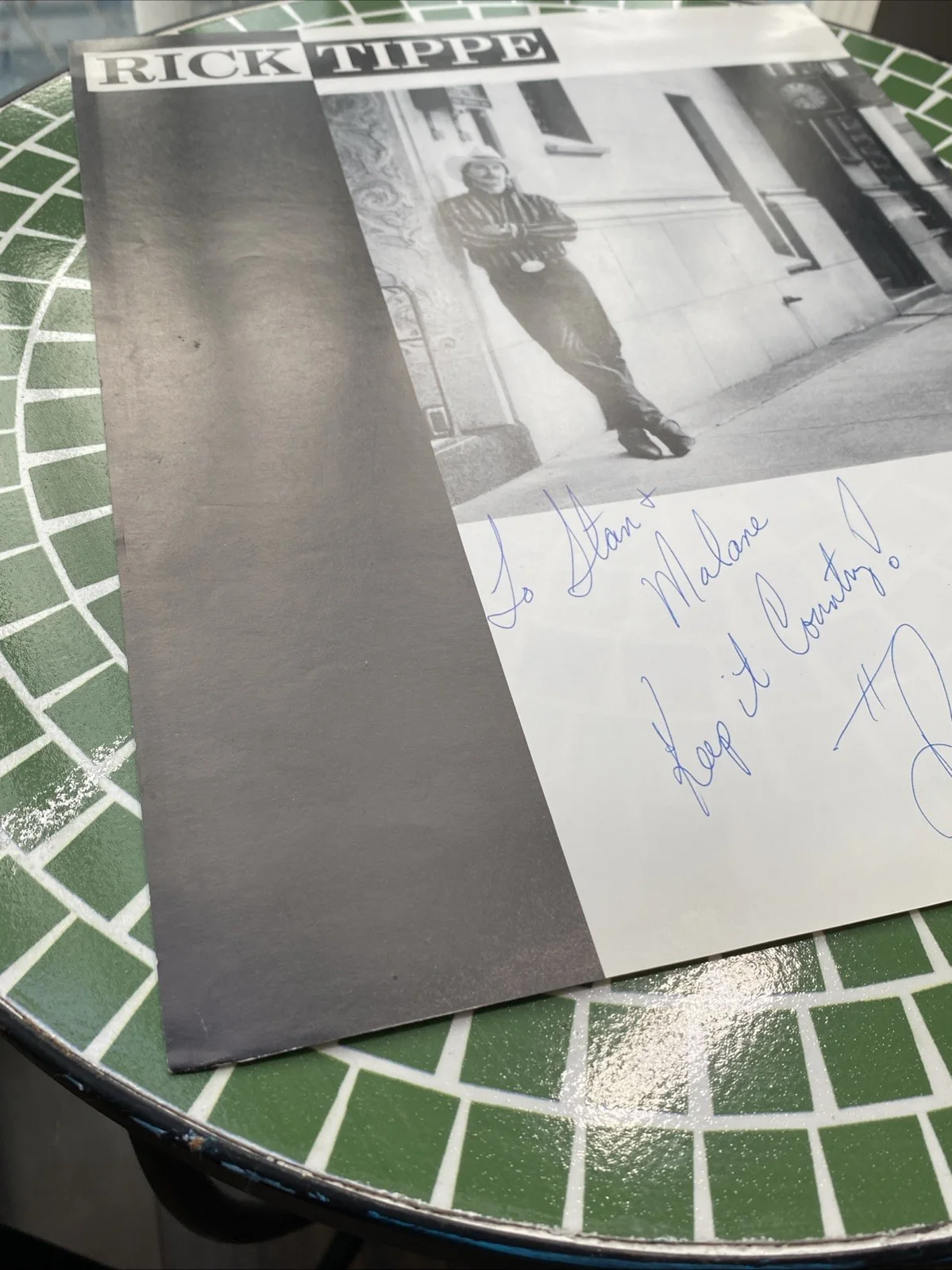 Rick Tippe Signed LP Cover – Original Autograph 1995 Country Music, image 4