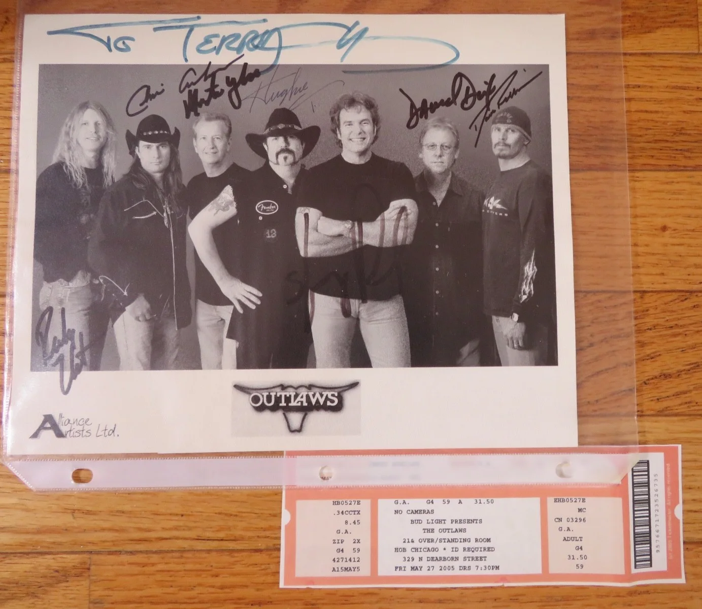 OUTLAWS BAND SIGNED 10"x8" photograph, Rockpalast VHS, '05 ticket stub **JSA**, image 4