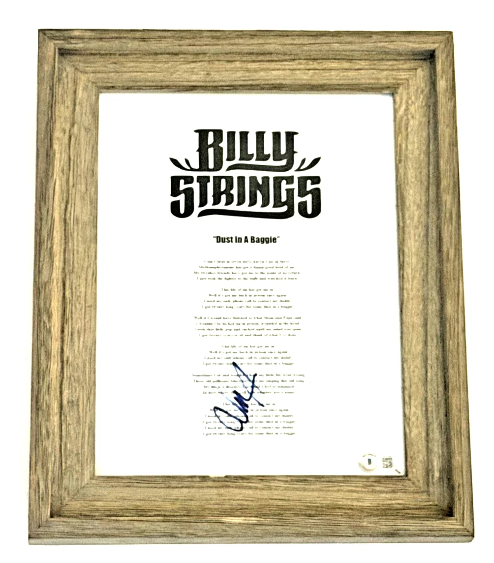 Billy Strings Signed Autographed “Dust In A Baggie” Framed Music Sheet – BAS COA, image 2