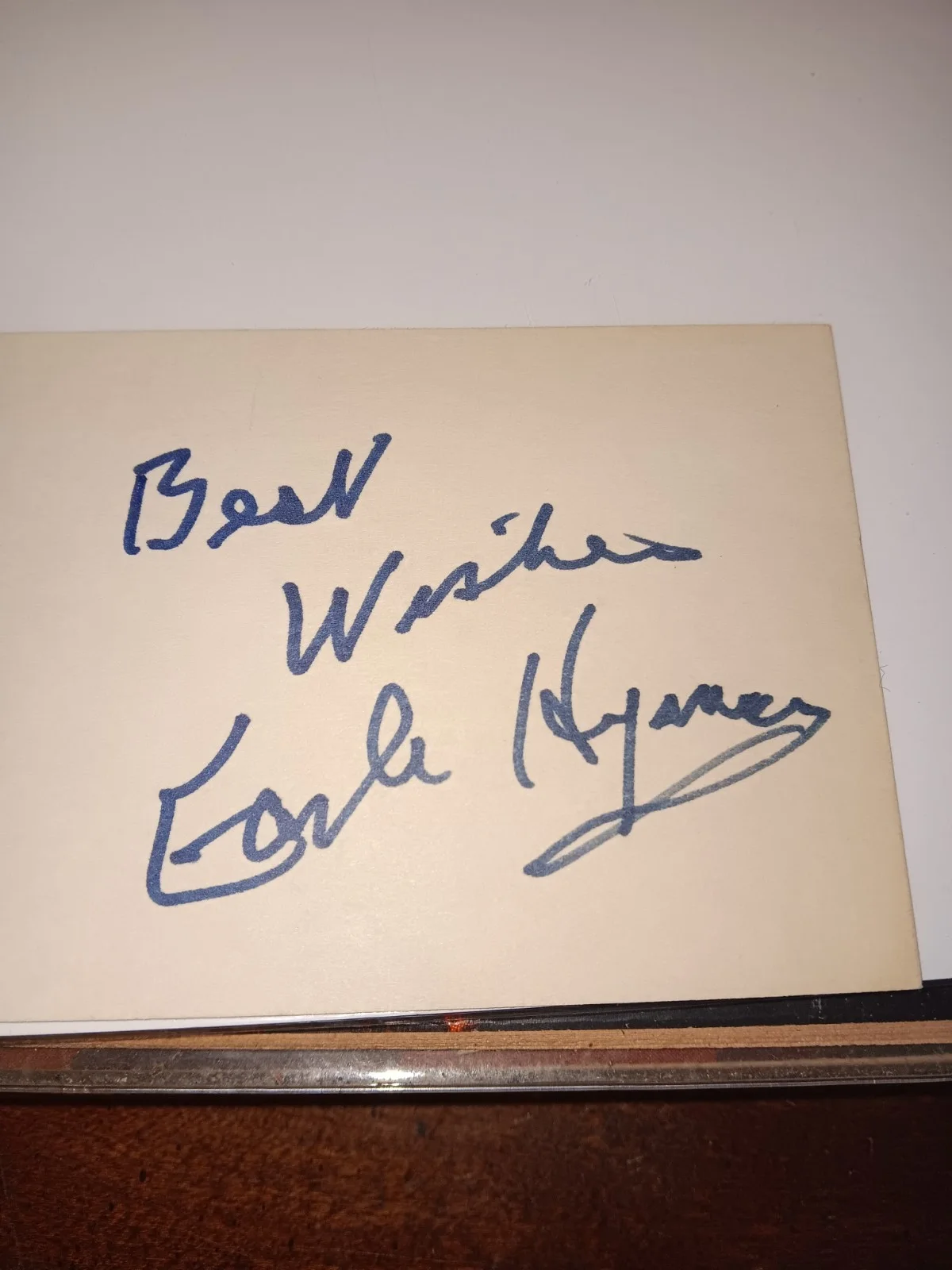 EARLE HYMAN — EARLE HYMAN SIGNED 3x5 INDEX CARD THUNDERCATS PANTHRO VOICE ACTOR RARE HTF, изображение 2