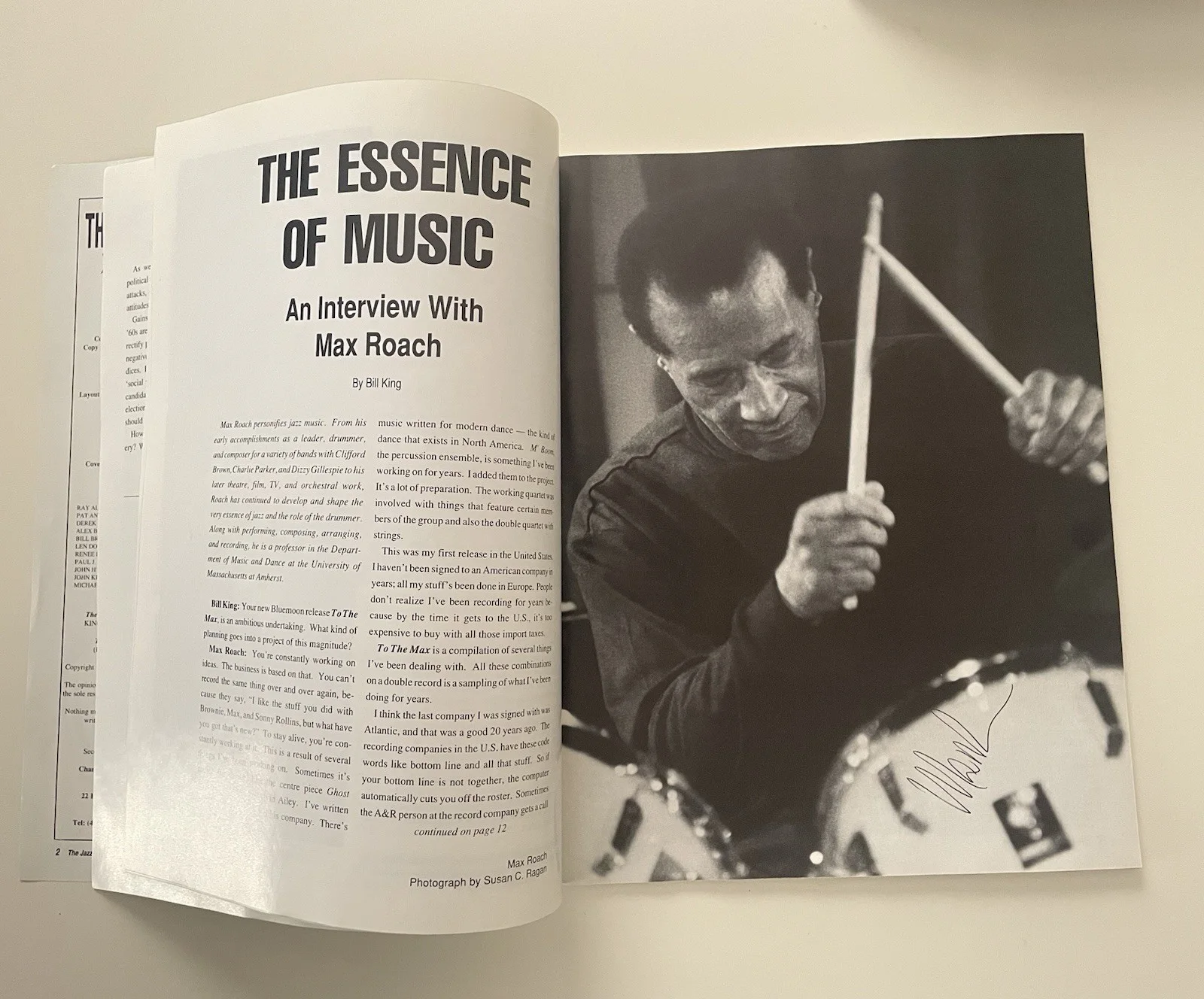 1992 Max Roach Original Autograph Signature Jazz Drummer The Jazz Report Vol 5, image 4