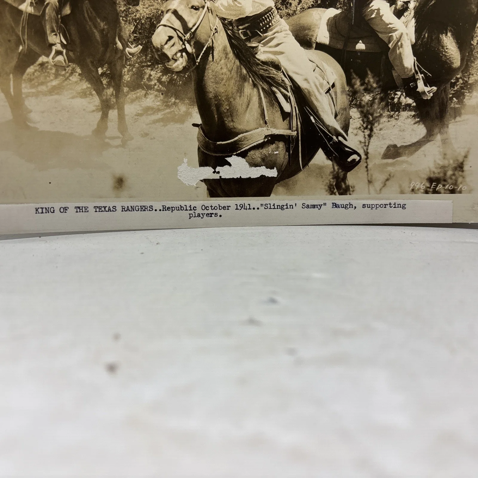 SAMMY BAUGH Serial Western Photo Old Kodak Paper Nice Picture, image 2