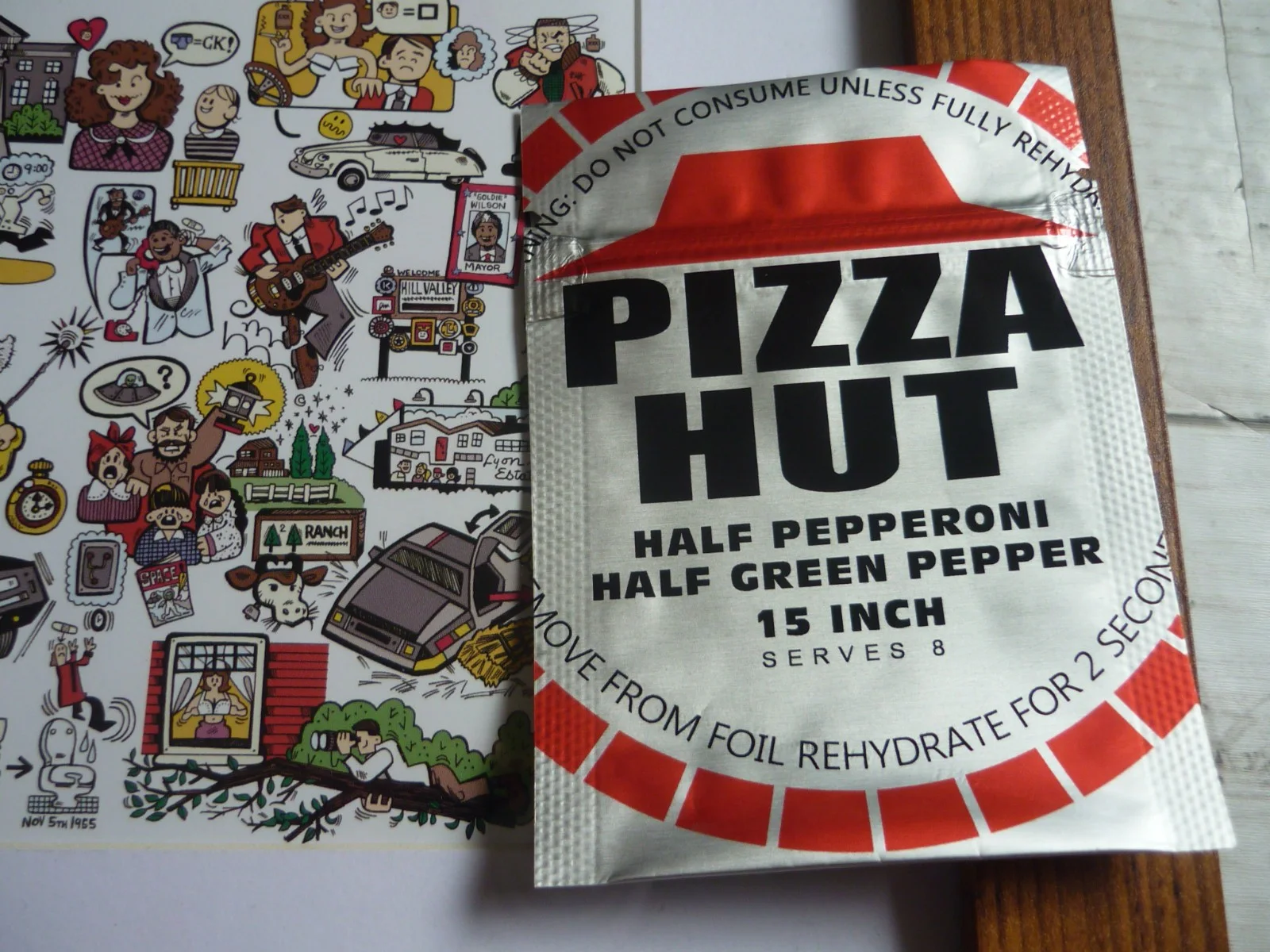 Framed mounted a4 inchs Poster back to the future #1 mixture & pizza part II, изображение 2