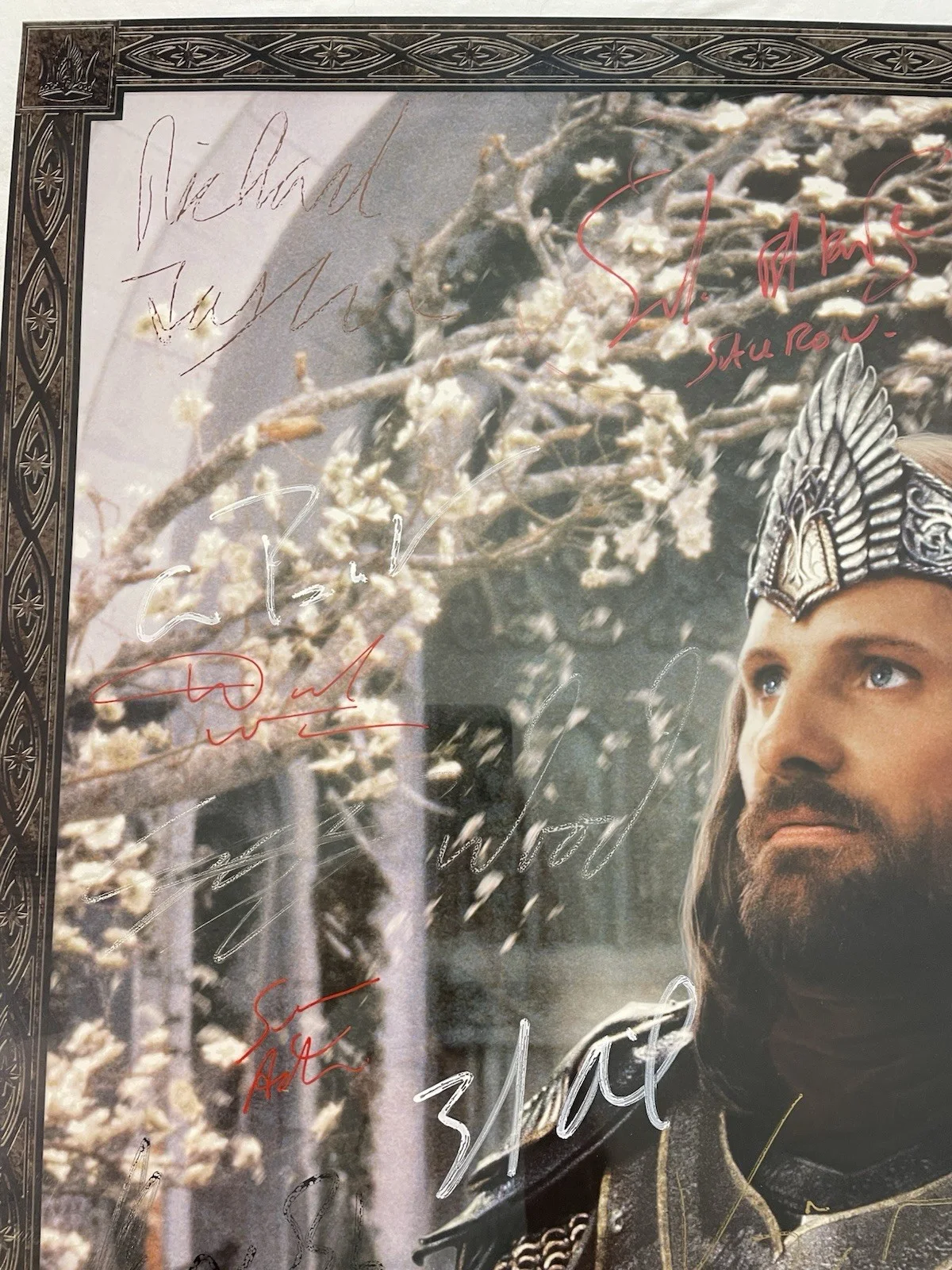 Movie Cast Members — Lord Of The Rings The Return Of The King Coronation Hand Signed 27x40 Poster LOA, изображение 2