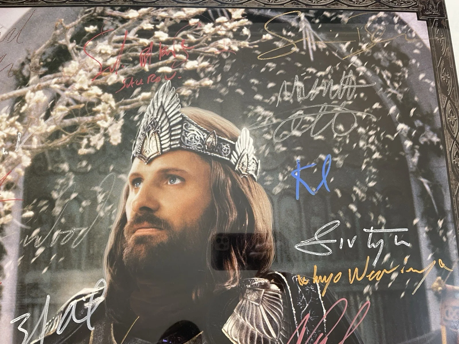 Movie Cast Members — Lord Of The Rings The Return Of The King Coronation Hand Signed 27x40 Poster LOA, изображение 3