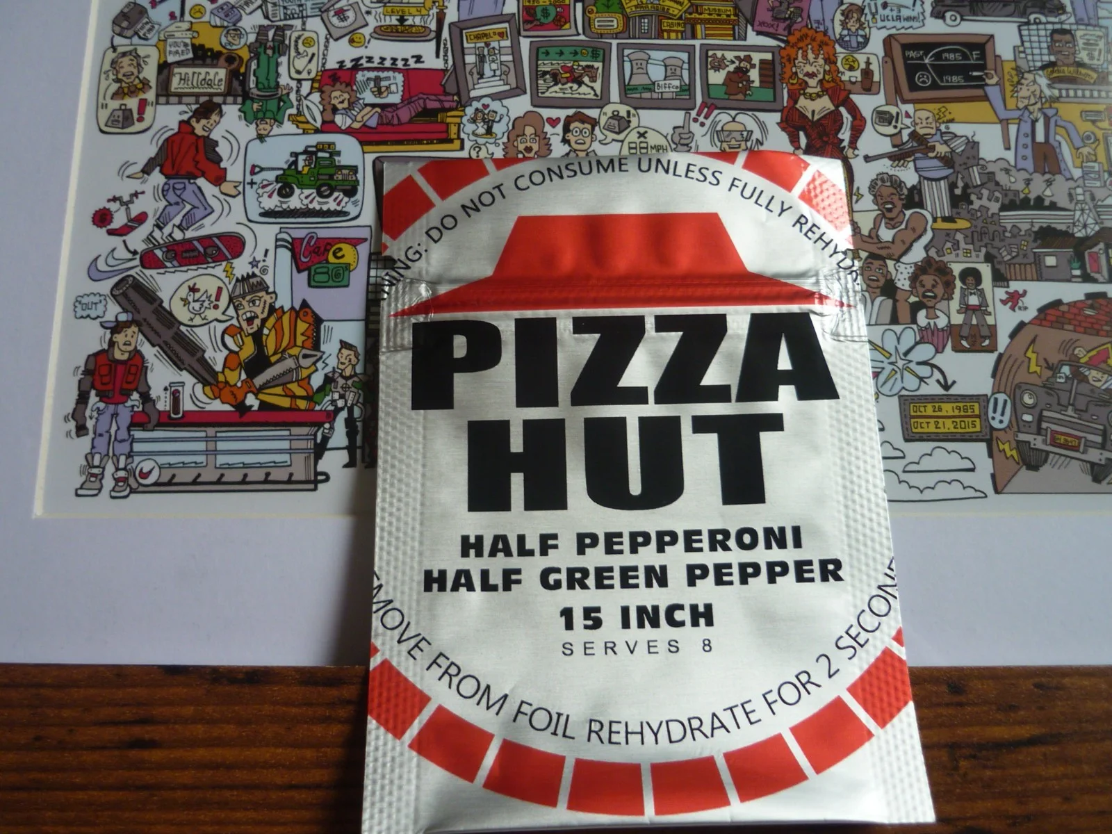 Framed mounted a4 inchs Poster back to the future mixture & pizza part II, image 2