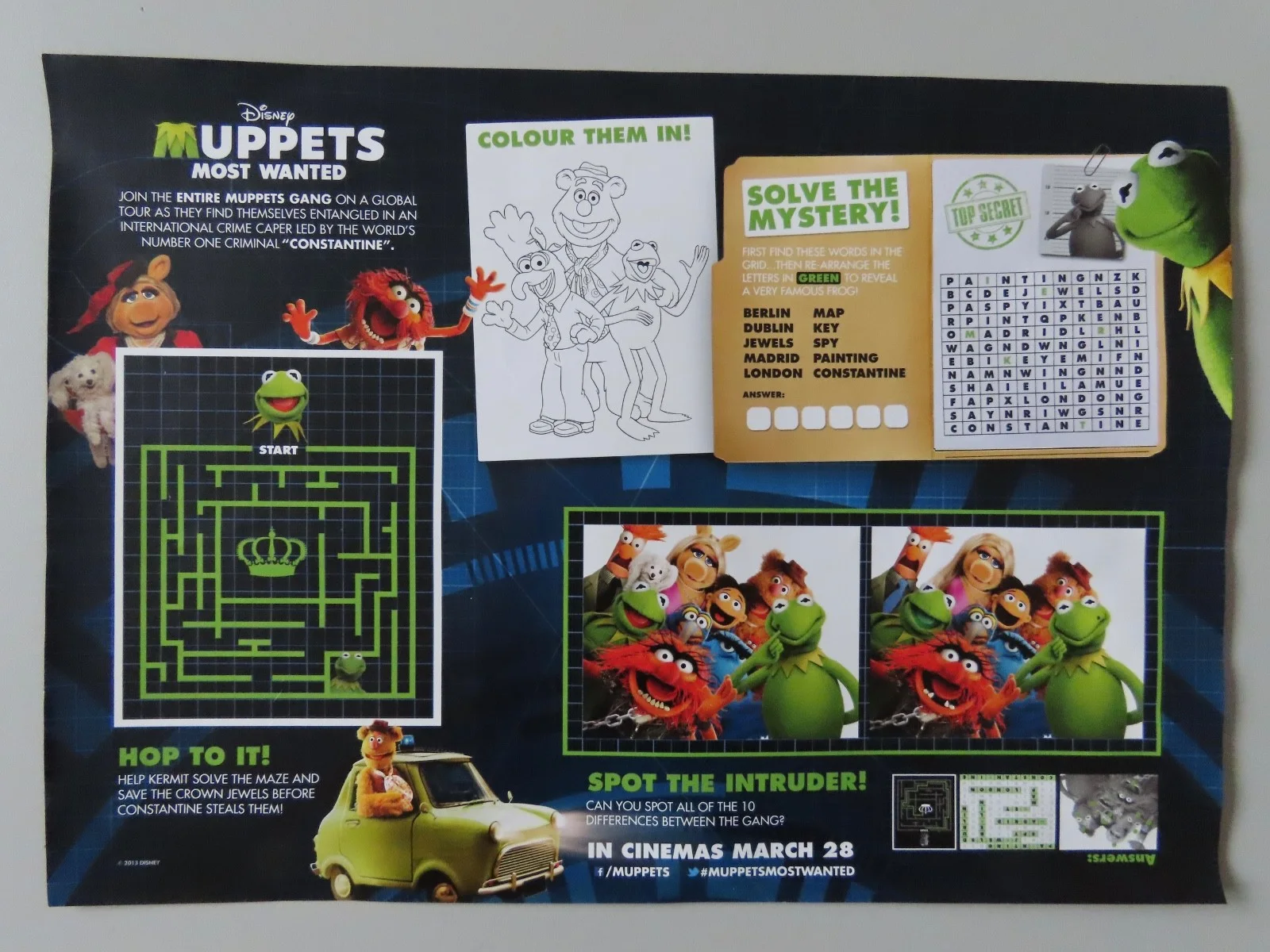 The Muppets Most Wanted A3 Movie Poster, Promo Memorabilia, Jim Henson Disney, изображение 3