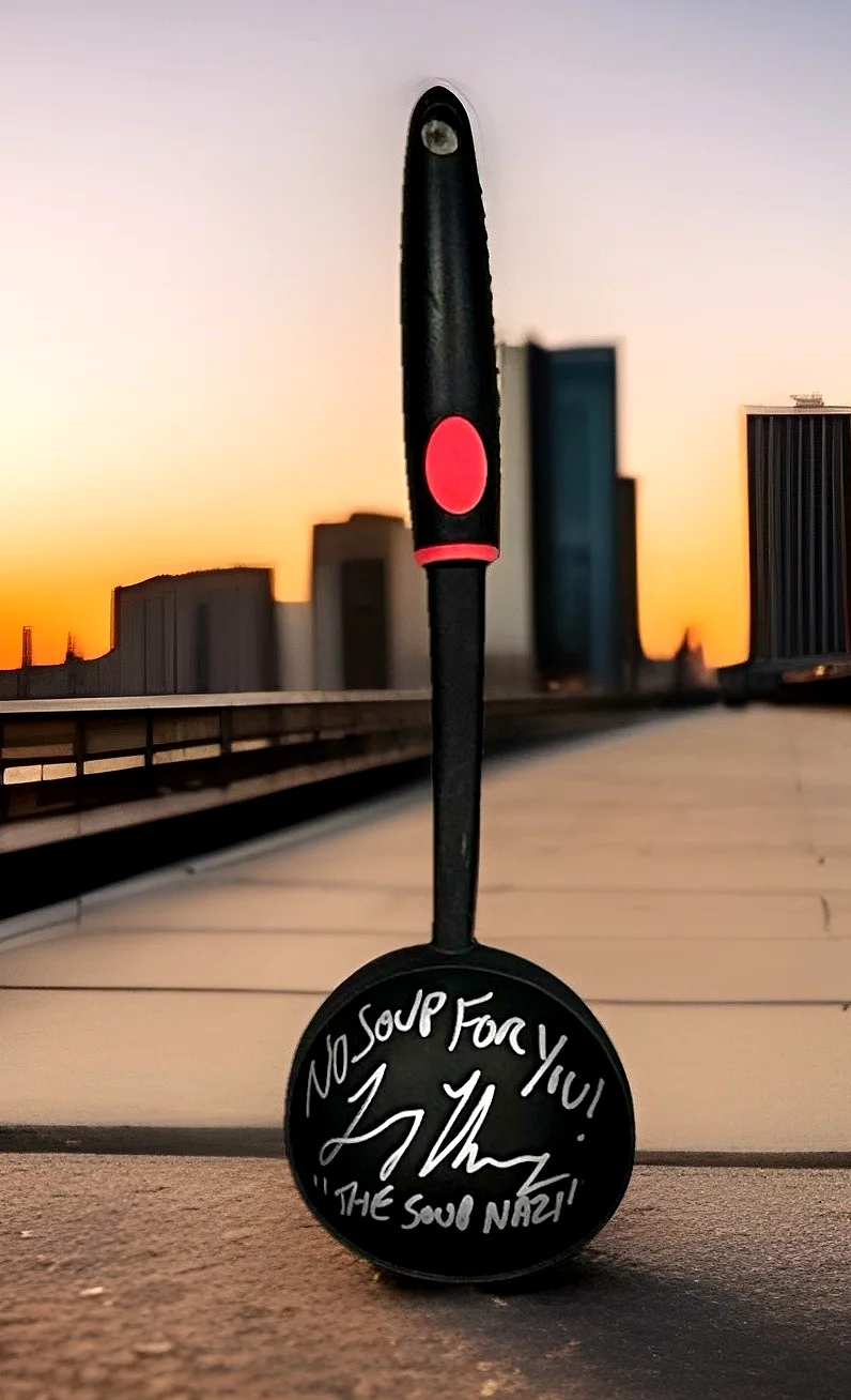 Larry Thomas — Seinfeld Soup Nazi Signed Soup Ladle Autograph No Soup For You Larry Thomas BAS