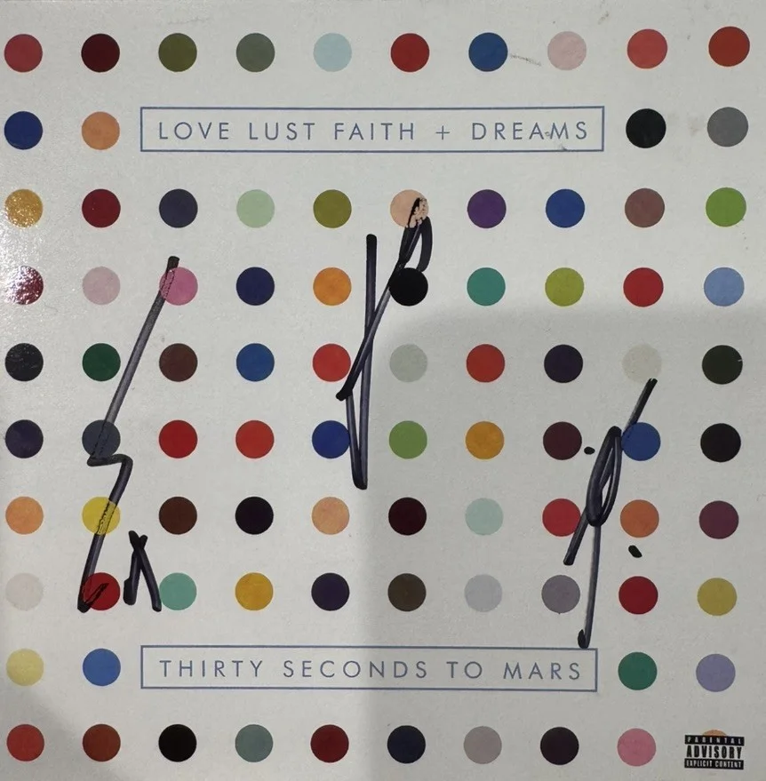 Thirty Seconds to Mars Signed Entire Band (Love Lust) 6x12 CD Cover Framed JSA, image 2