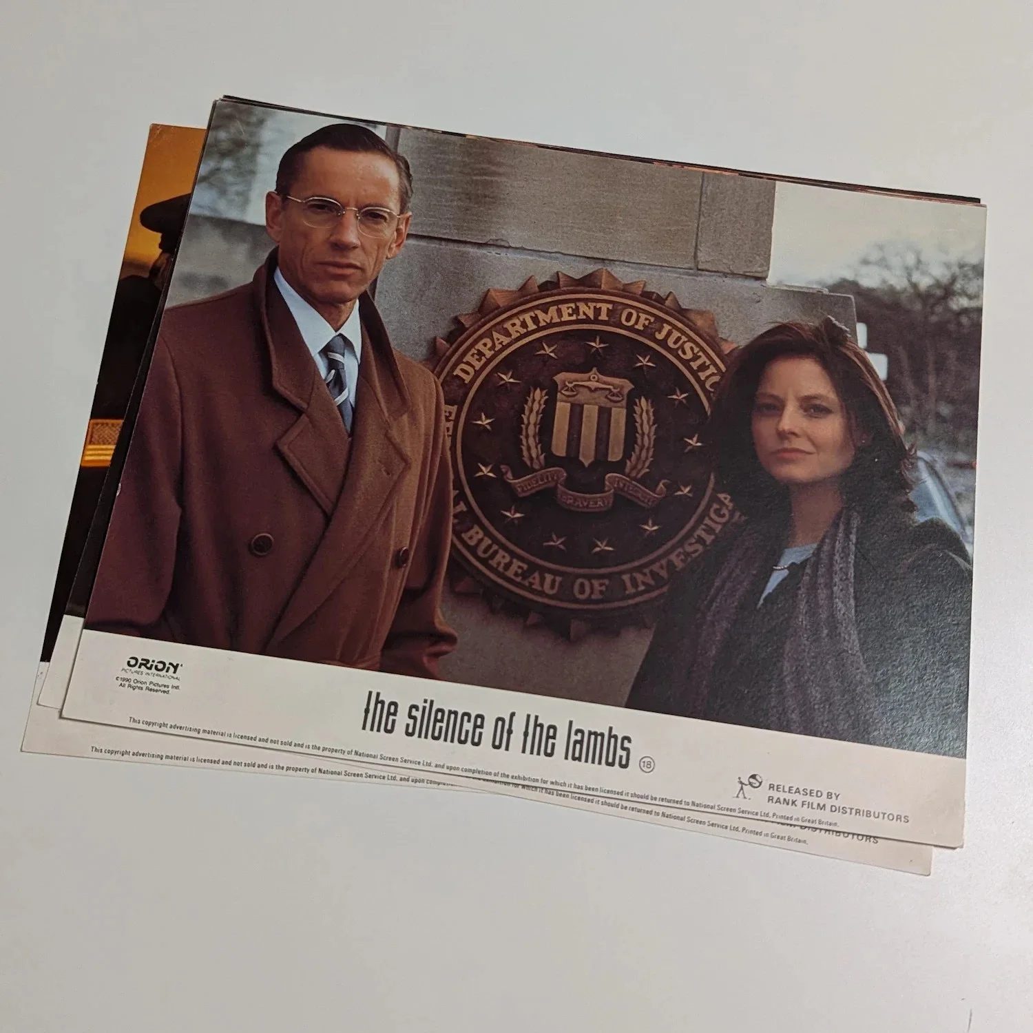 The SILENCE of the LAMBS (1991) UK Front of House (Lobby) Cards [FULL set of x8], изображение 5