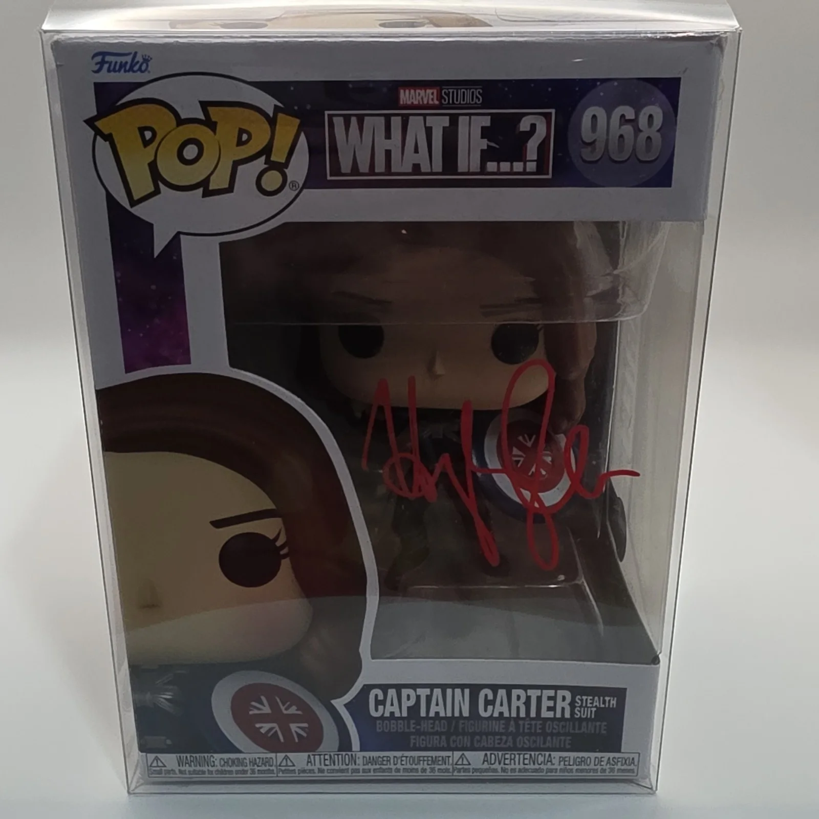 Hayley Atwell — Funko Pop Captain Carter Stealth Suit #968 Signed Hayley Atwell Beckett