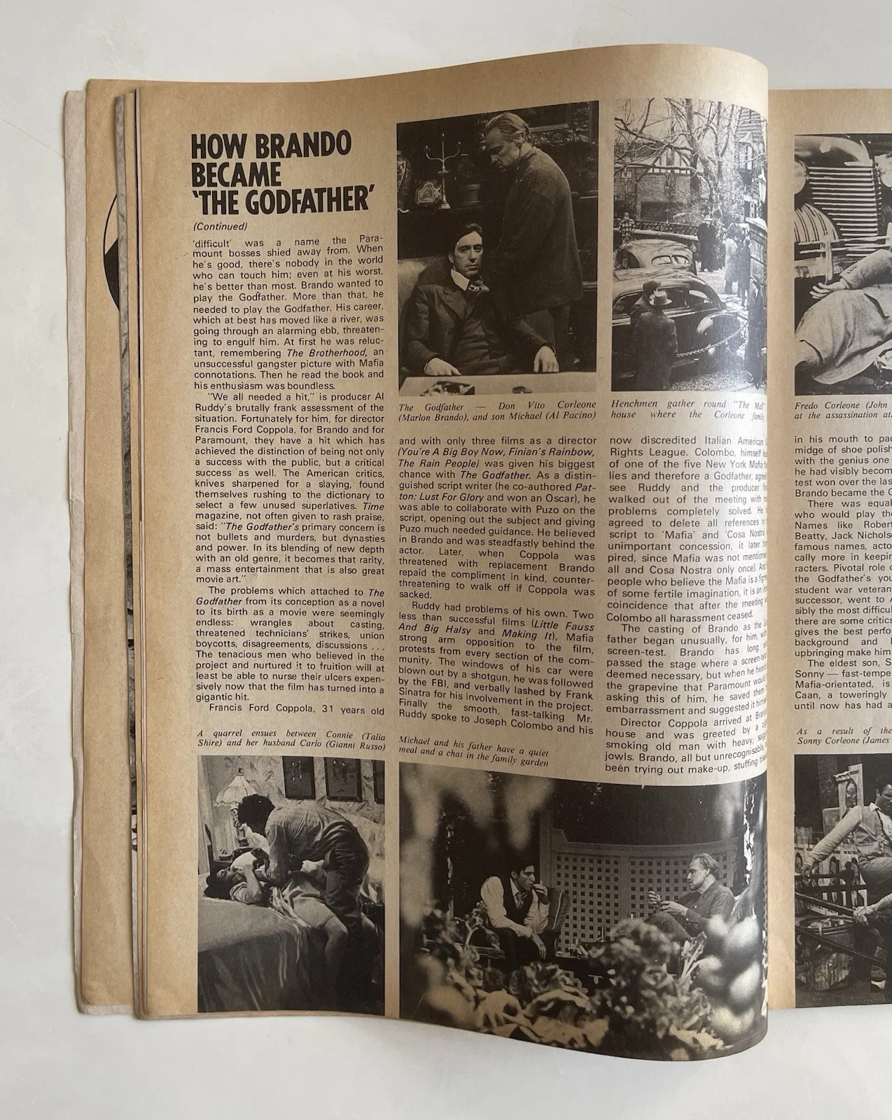 Photoplay Film Monthly Magazine October 1972 Marlon Brando The Godfather, изображение 5