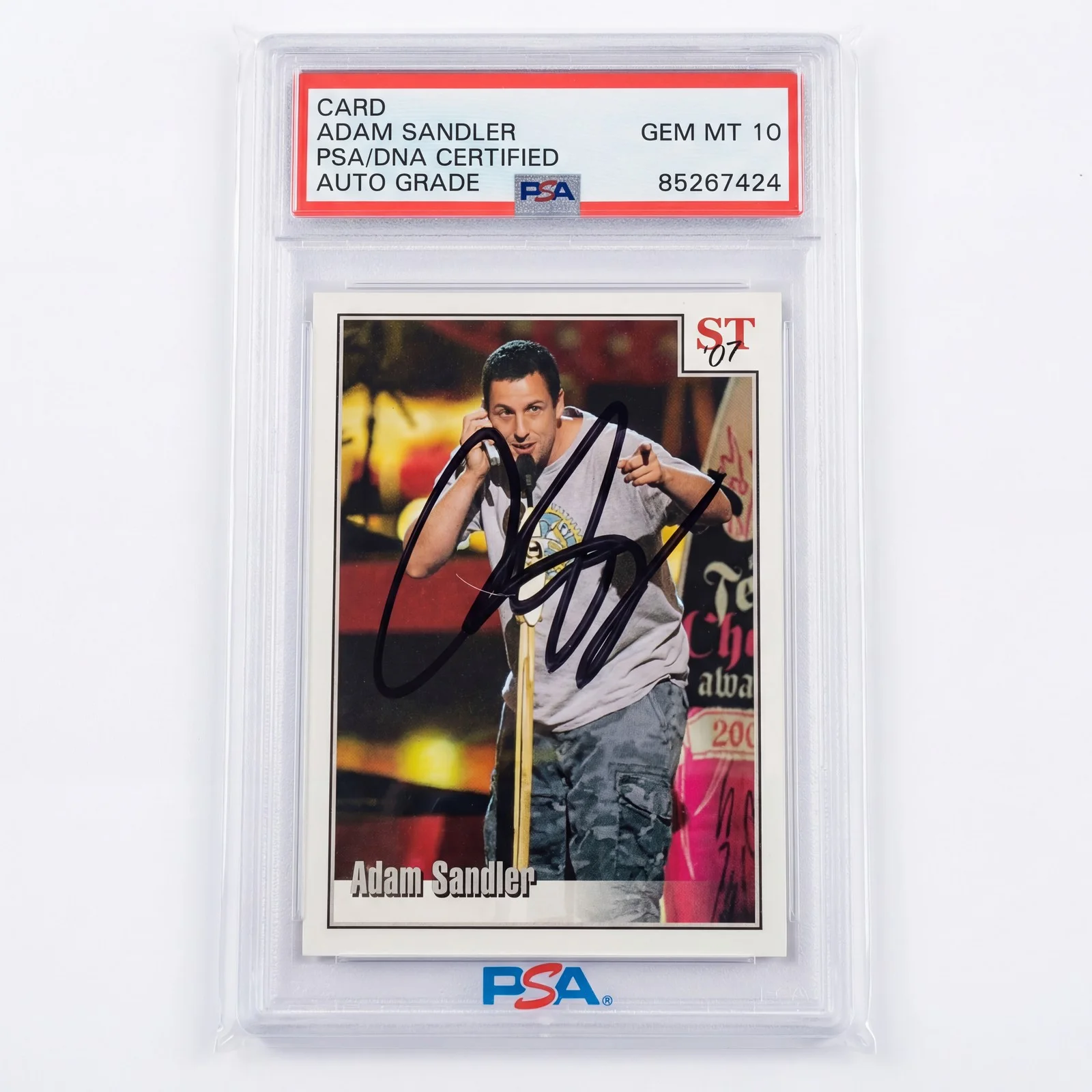 Adam Sandler — 2007 Spotlight Tribute Adam Sandler #36 Signed Auto PSA/DNA Certified Gem Mt 10, изображение 2