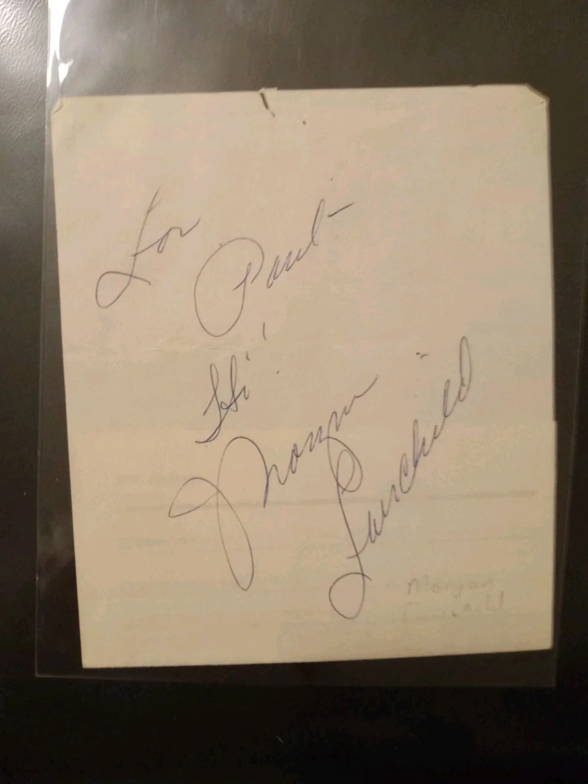 Morgan Fairchild — Dynasty Morgan Fairchild autographed FROM NBC TONIGHT SHOW.