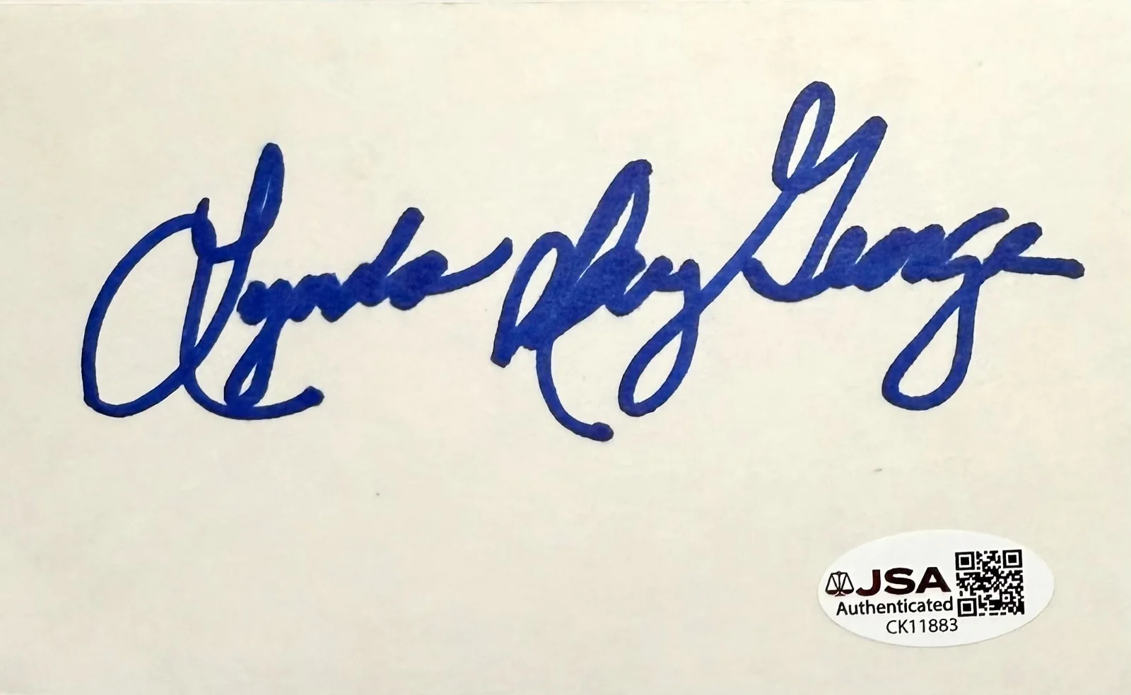 Lynda Day George — LYNDA DAY GEORGE Signed Autographed 3x5 INDEX CARD Beyond Evil Mortuary JSA CERT, image 3