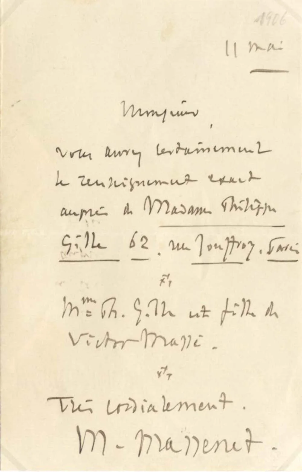 Jules Massenet COMPOSER autograph letter signed & mounted, image 2