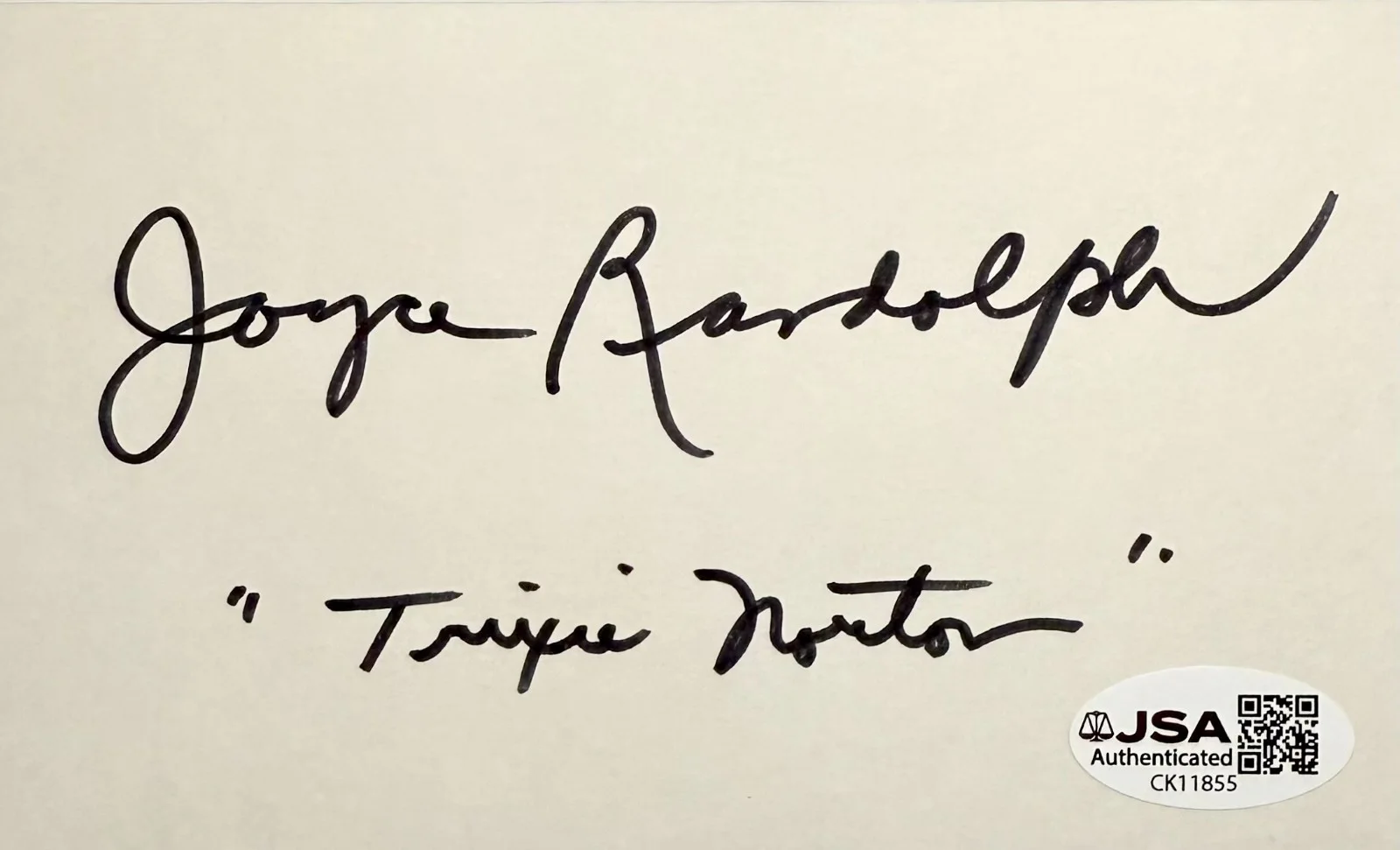 Mamie Van Doren — JOYCE RANDOLPH Signed Autograph 3"x 5" INDEX CARD The Honeymooners JSA CERTIFIED, изображение 3