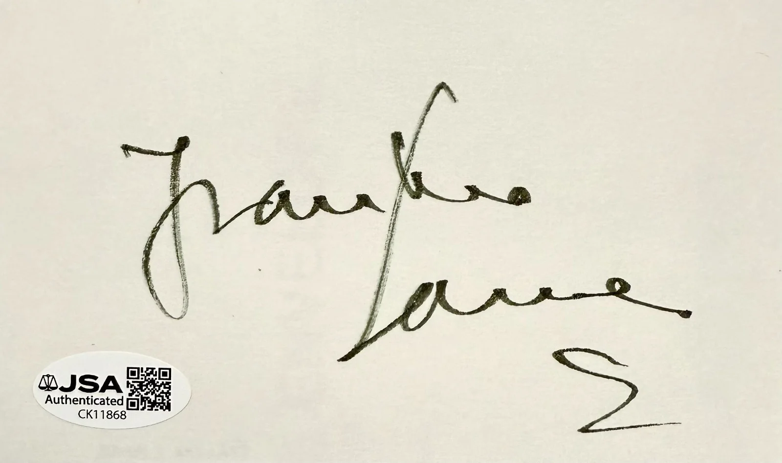 FRANKIE LAINE Signed Autographed 3x5 INDEX CARD American Singer JSA CERTIFIED, image 3