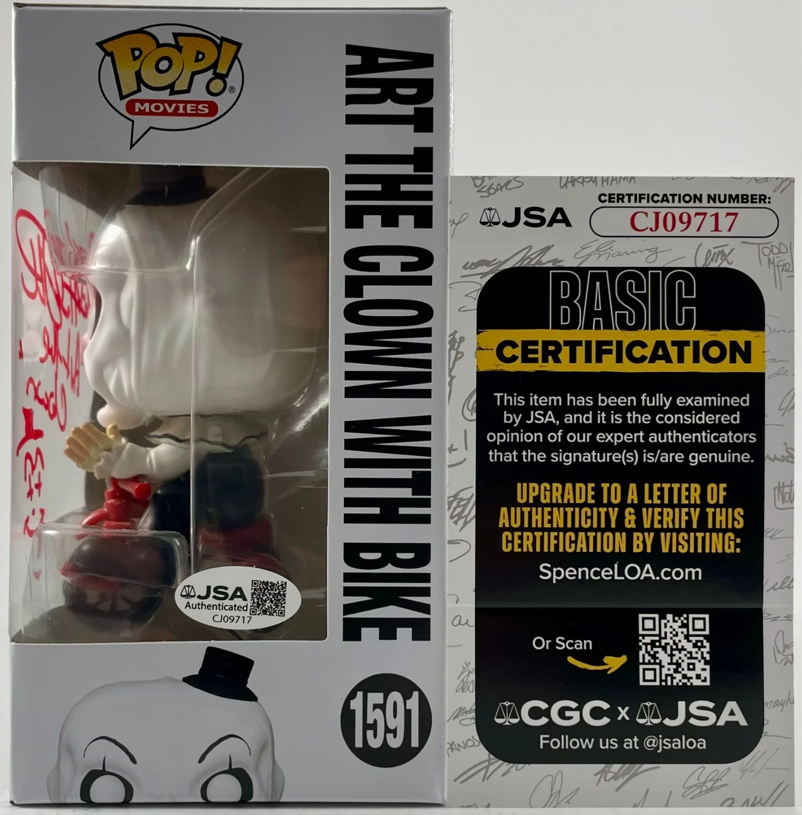 David Howard Thornton — David Howard Thornton Signed Terrifier Art The Clown Funko POP! 1591 JSA COA, изображение 2