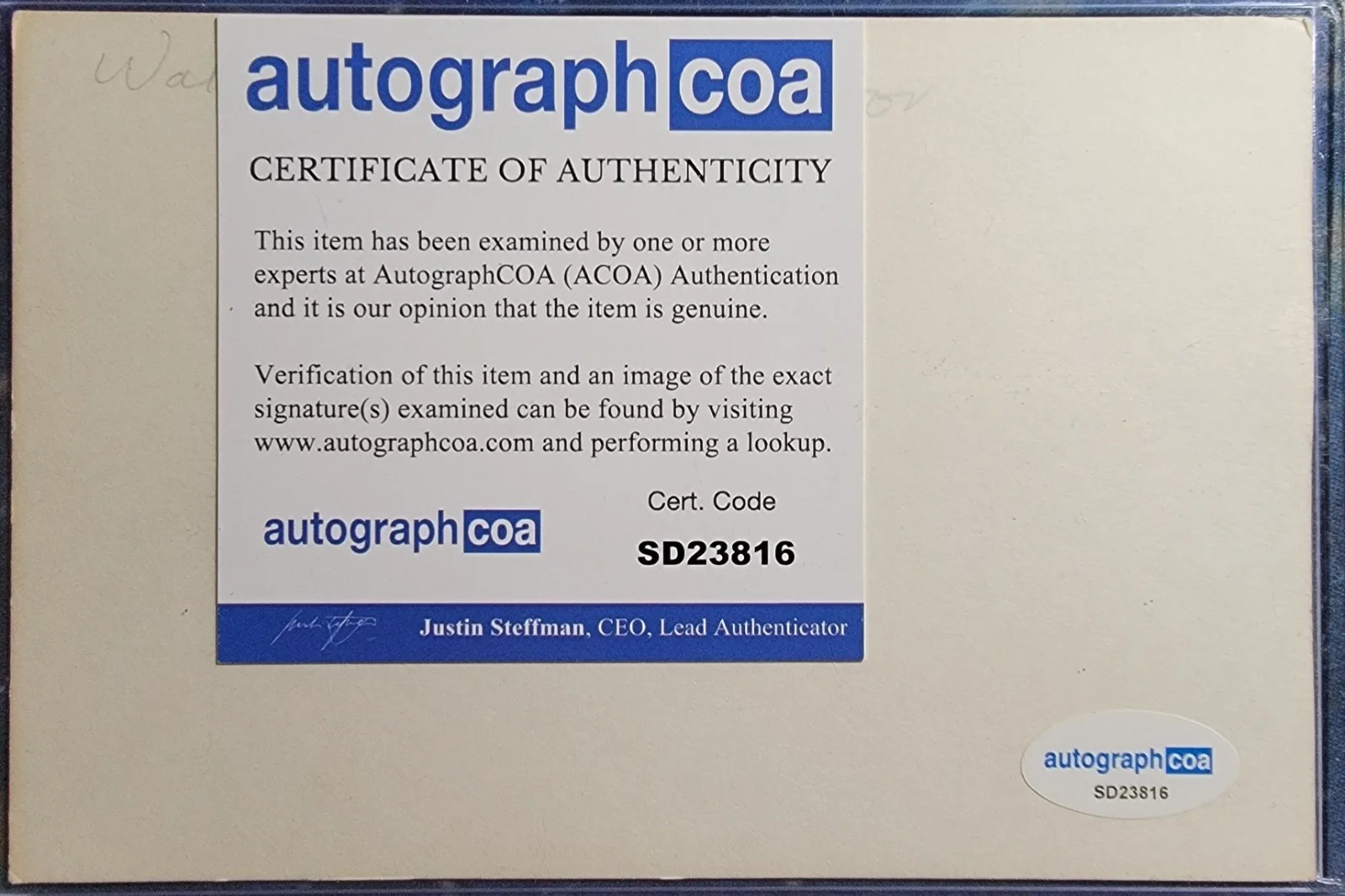 Wallace Shawn — Wallace Shawn Authentic Signed Index Card W/ ACOA The Princess Bride, image 2