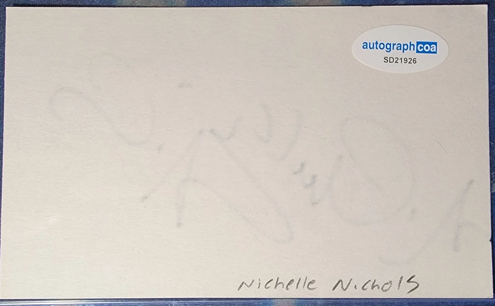 Nichelle Nichols — Nichelle Nichols Authentic Signed Index Card W/ ACOA Star Trek Uhura, изображение 2