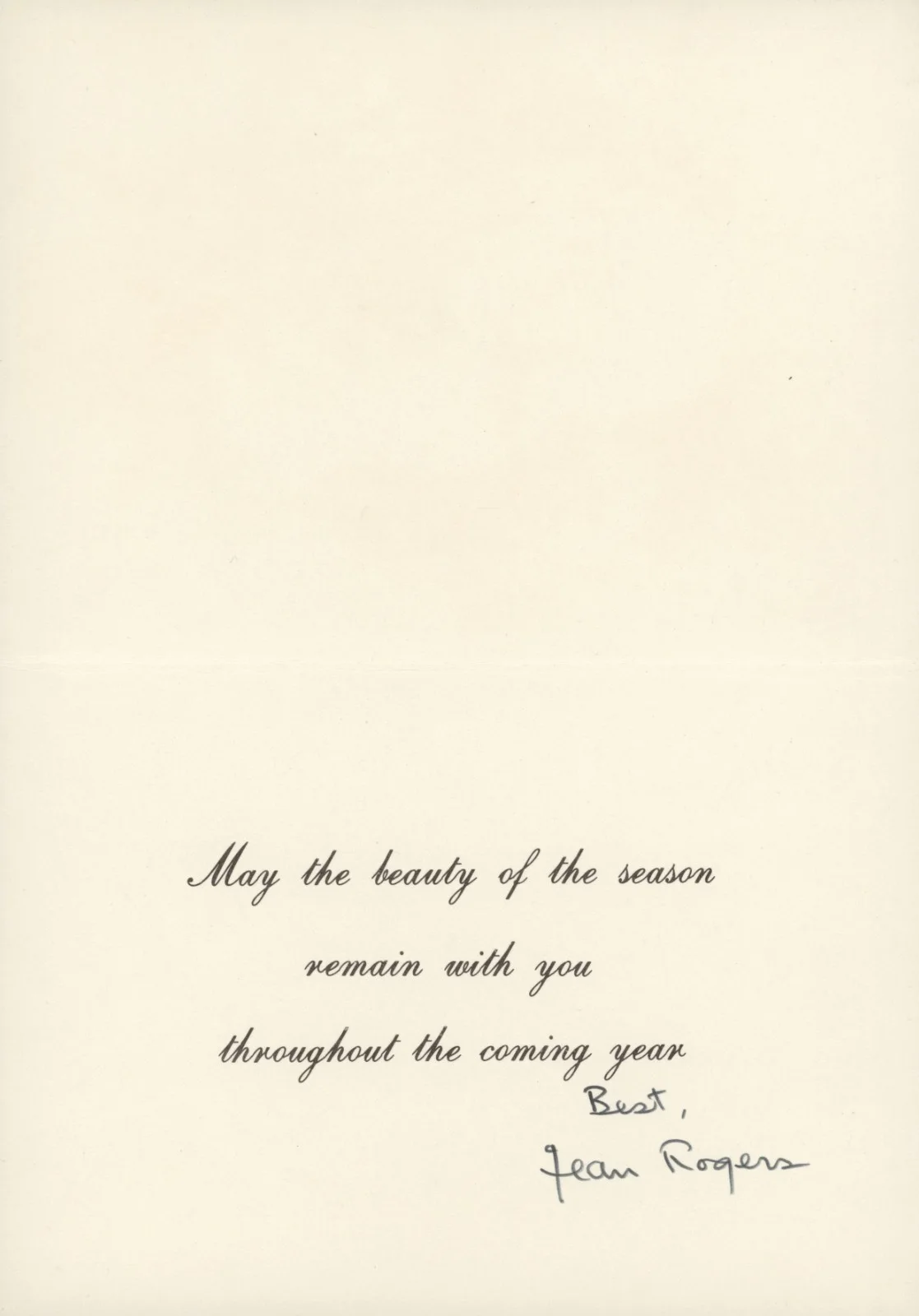 Flash Gordon Actress Jean Rogers Signed Christmas Card, image 2