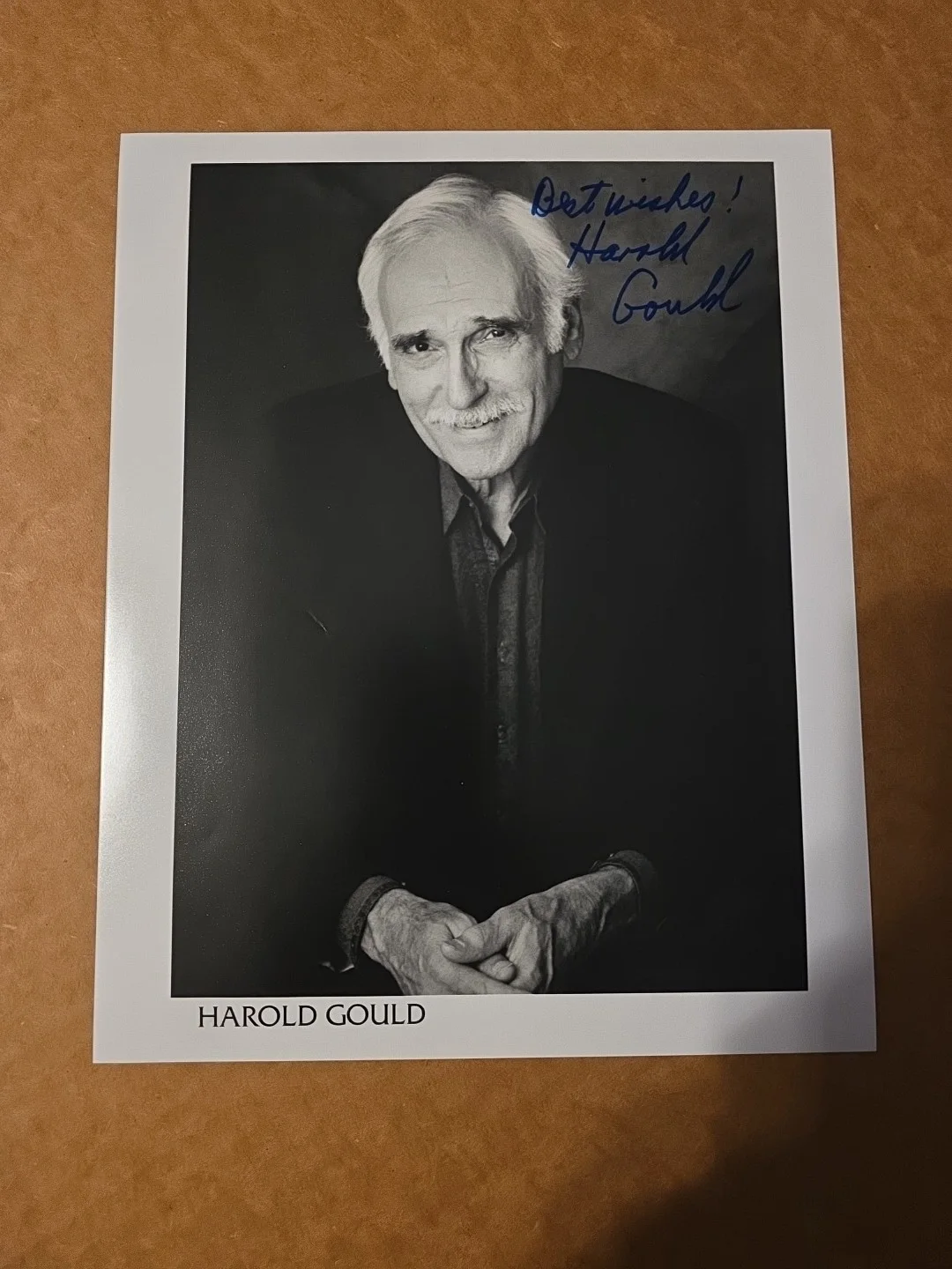 Harold Gould — HAND SIGNED by HAROLD GOULD 8x10" B&W Photo "Miles Webber" THE GOLDEN GIRLS