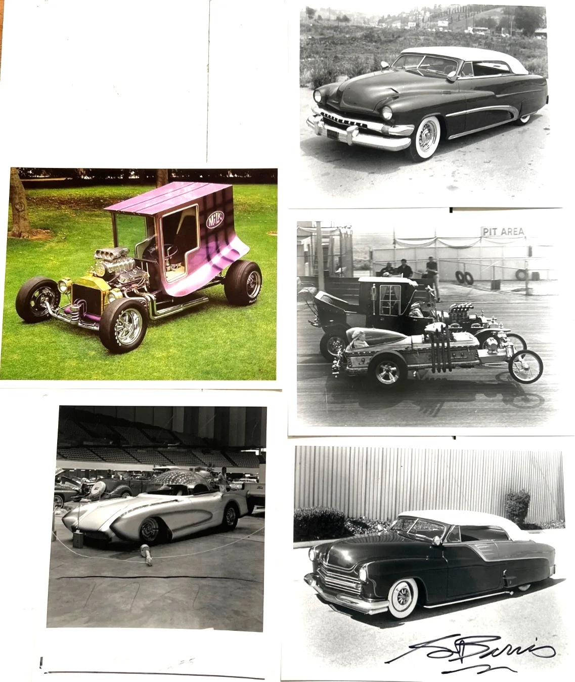 George Barris — VINTAGE GEORGE BARRIS HAND SIGNED AUTOGRAPHED PHOTO LOT