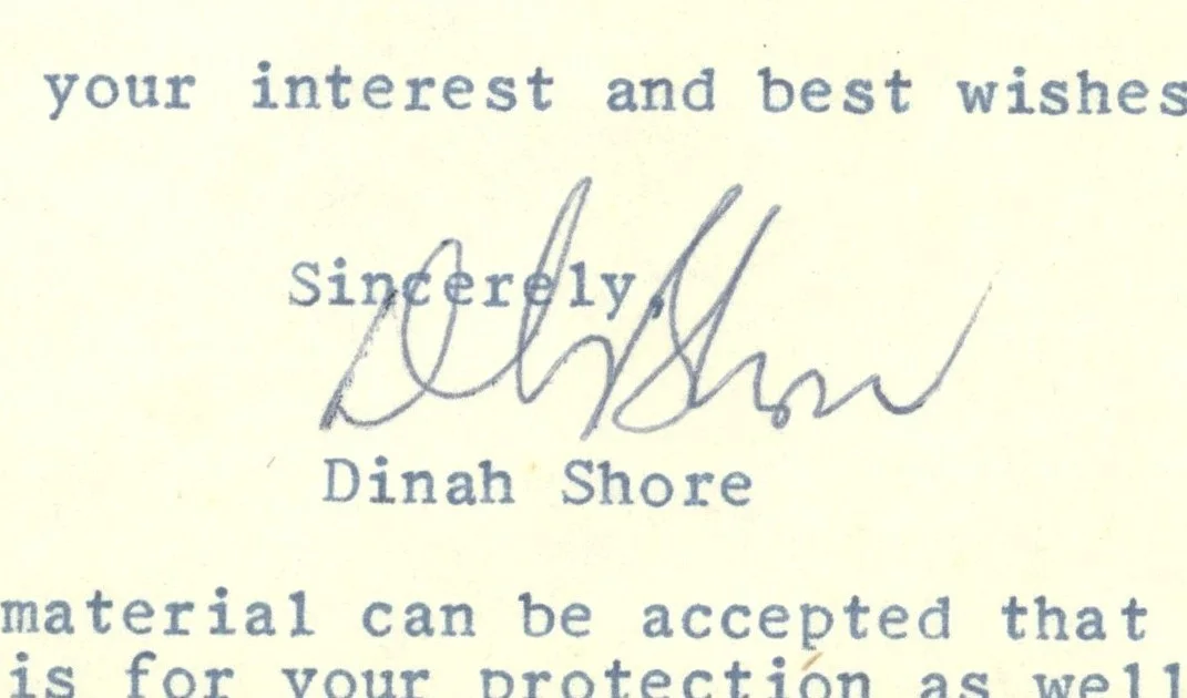 Dinah Shore Signed Letter - Interesting Content, image 2
