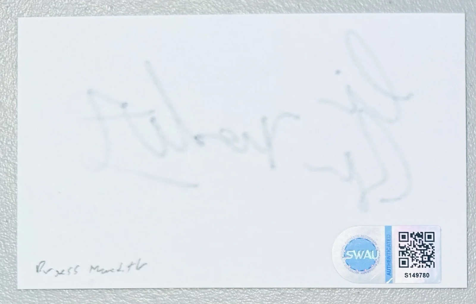 Burgess Meredith Signed Autographed 3x5 Card SWAU Cert Rocky Batman Penguin, изображение 2