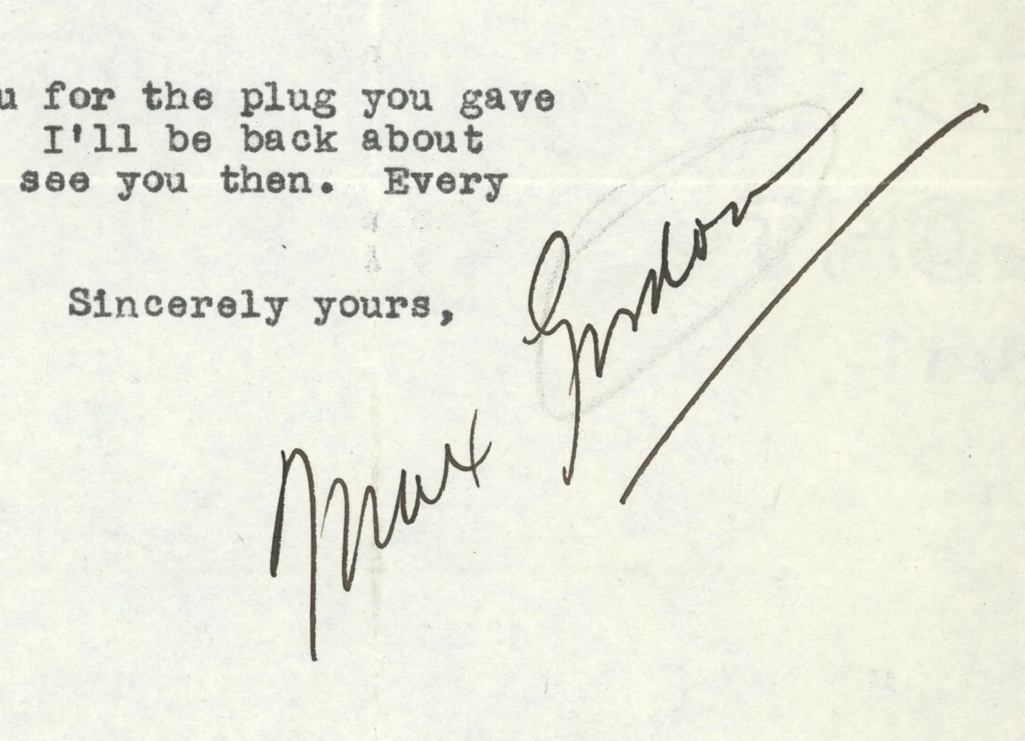 Film Producer Max Gordon Signed Letter, image 2