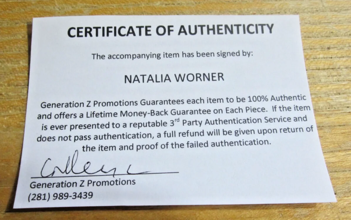 Natalia Worner — Natalia Worner Actress Signed 4X5.75 Photo "Unter anderen Umstanden" Jana Winter, изображение 3