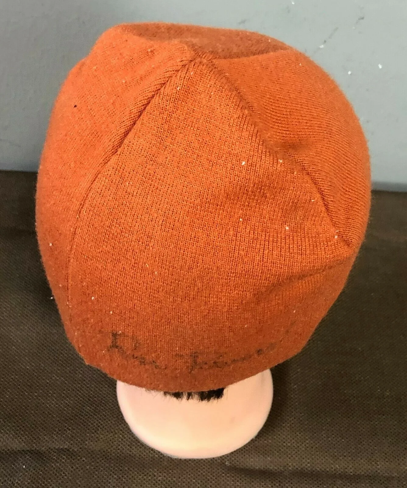 Burton Rust Orange Beanie Signed By Ross Powers Winter Olympics Memorabilia 2002, image 2