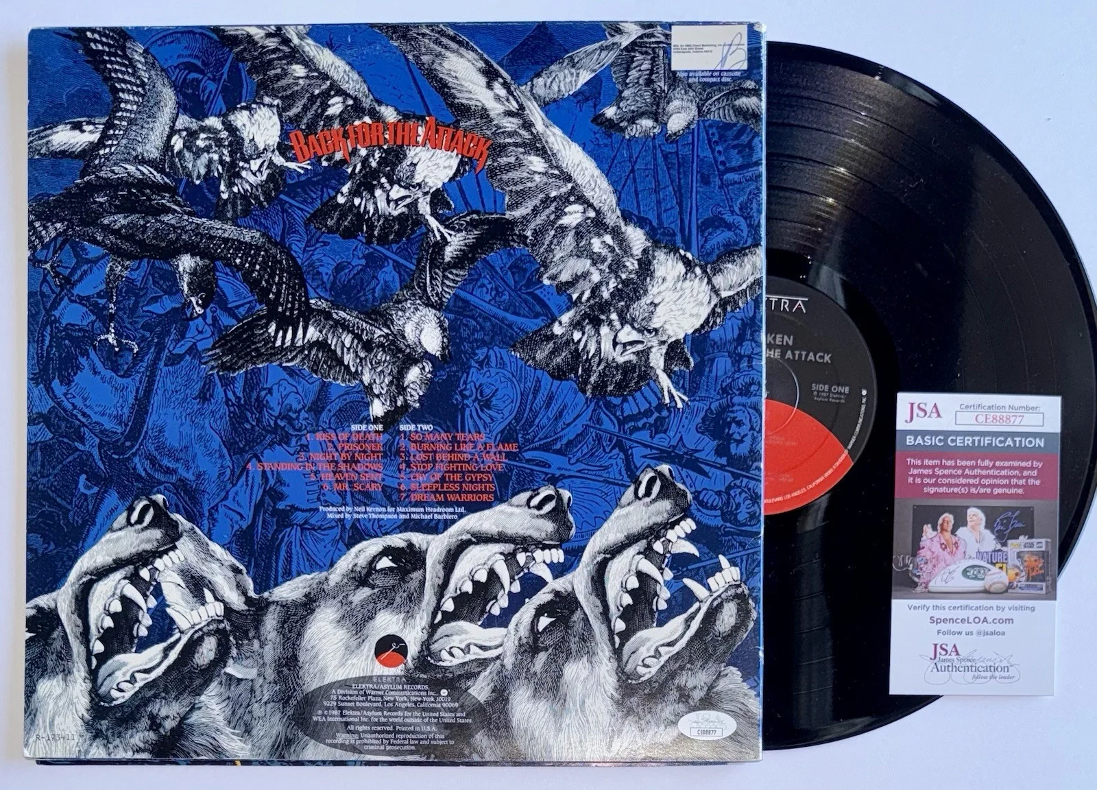 DON DOKKEN, GEORGE LYNCH & JEFF PILSON SIGNED AUTOGRAPH VINYL ALBUM LP +JSA COA, изображение 4