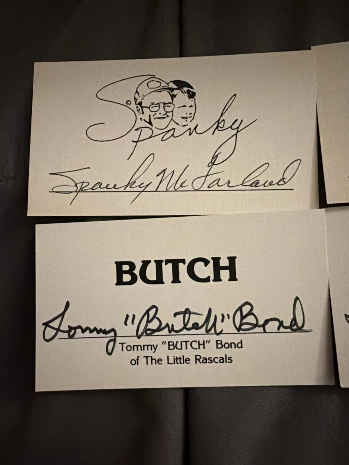 Little Rascals Signed Card Lot (4) – Spanky McFarland & Tommy “Butch” Bond, изображение 2
