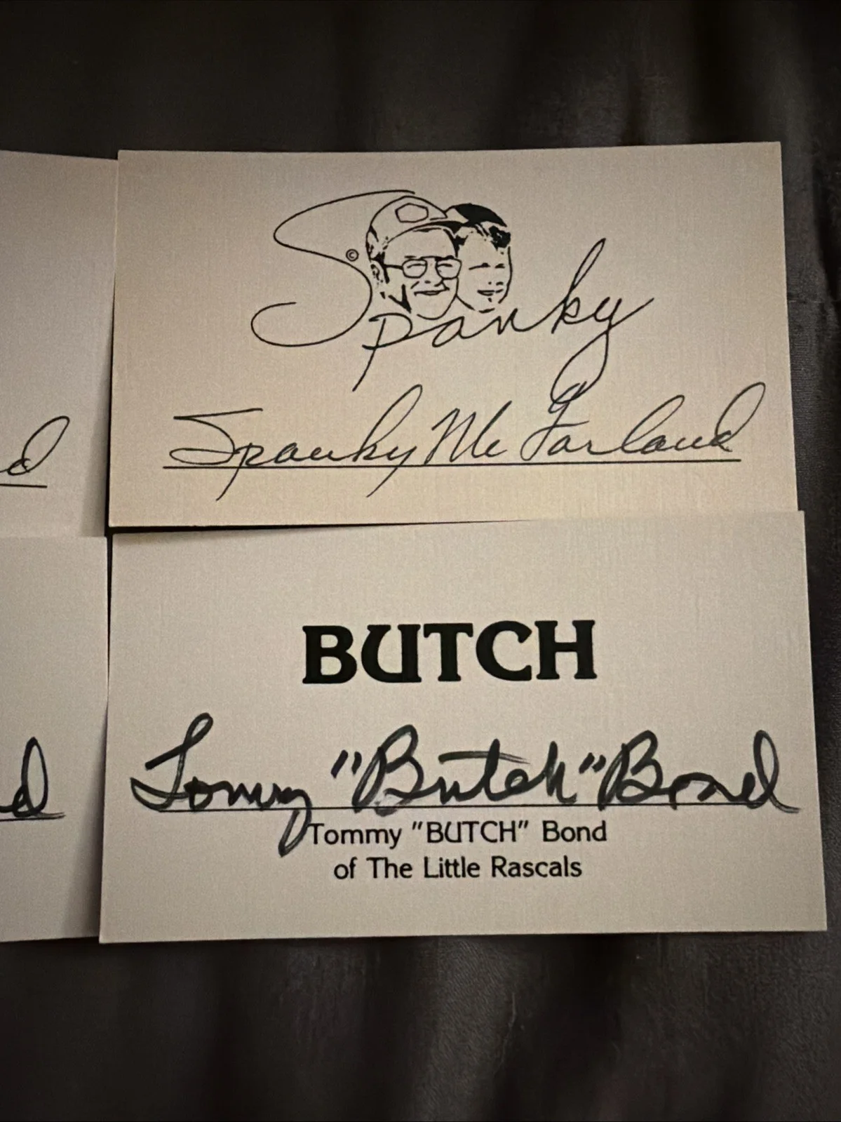 Little Rascals Signed Card Lot (4) – Spanky McFarland & Tommy “Butch” Bond, изображение 3