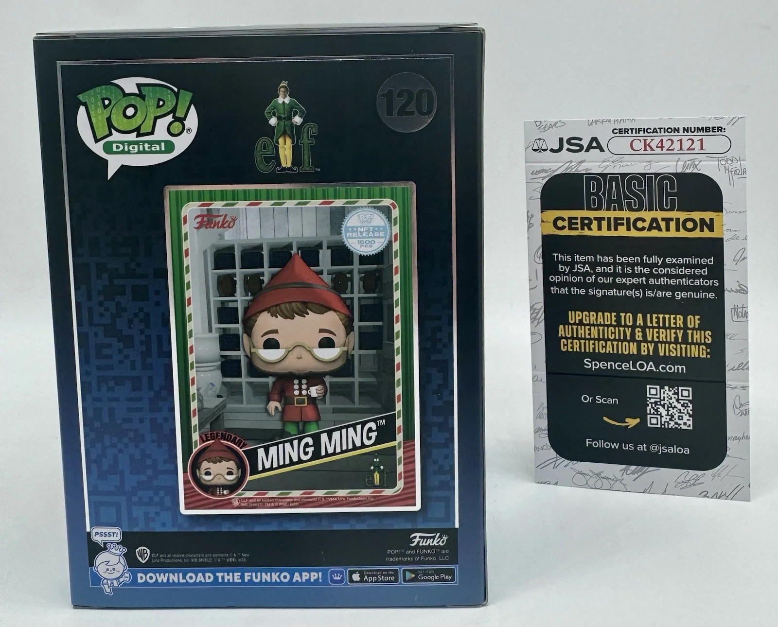 PETER BILLINGSLEY — PETER BILLINGSLEY SIGNED AUTOGRAPH ELF "MING MING" INSCRIBED FUNKO POP + JSA COA, image 4