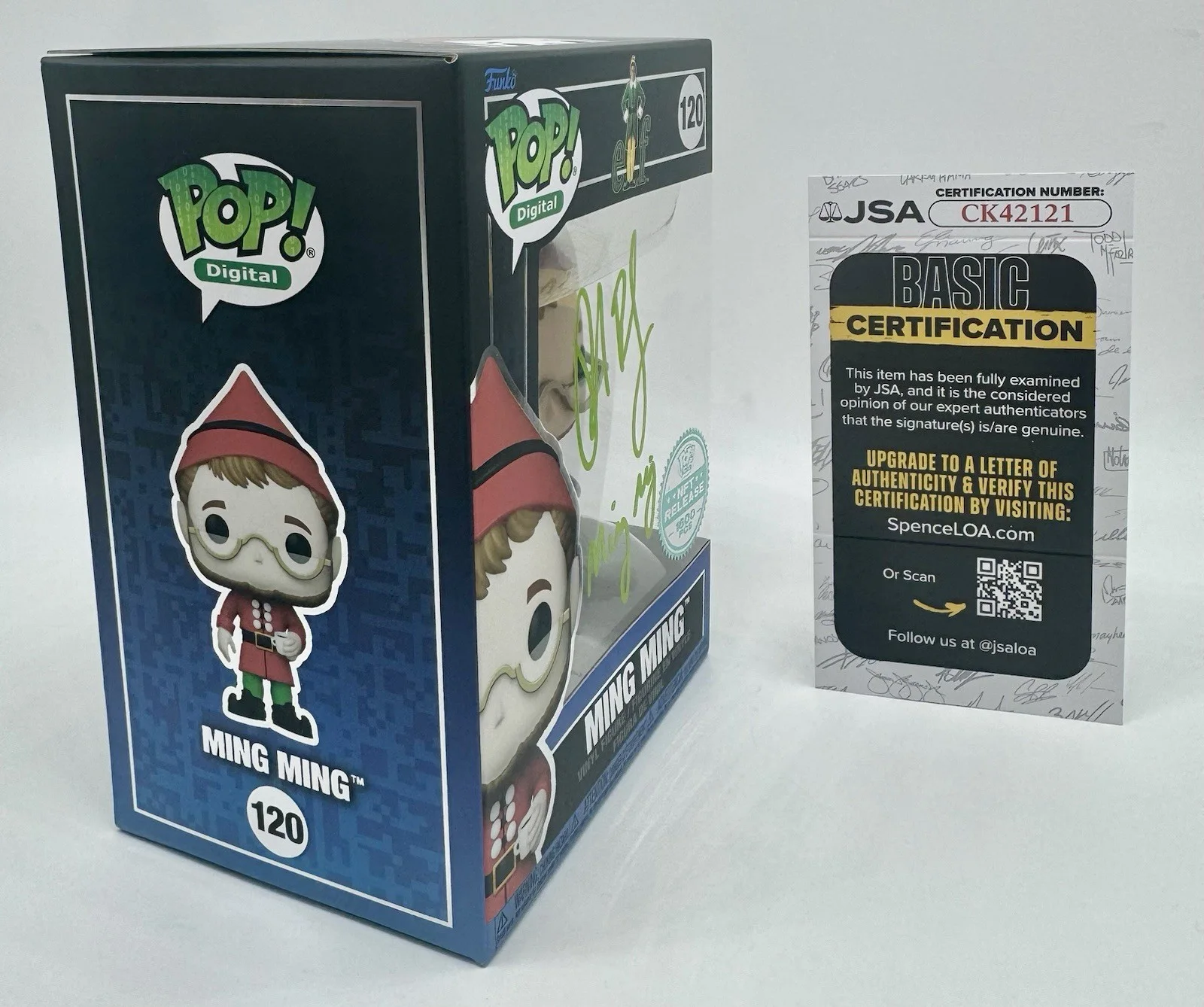 PETER BILLINGSLEY — PETER BILLINGSLEY SIGNED AUTOGRAPH ELF "MING MING" INSCRIBED FUNKO POP + JSA COA, image 5