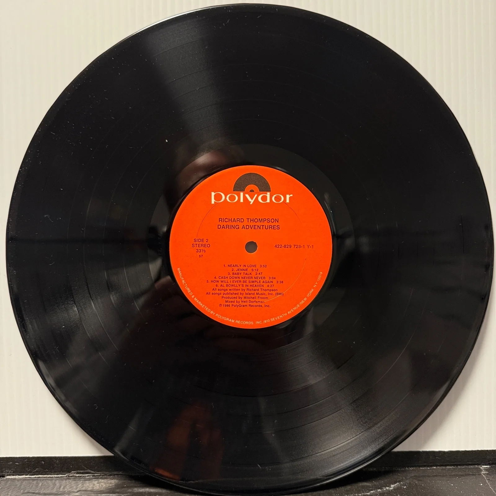 RICHARD THOMPSON "Daring Adventures" USA vinyl pressing AUTOGRAPHED ON COVER!, изображение 5