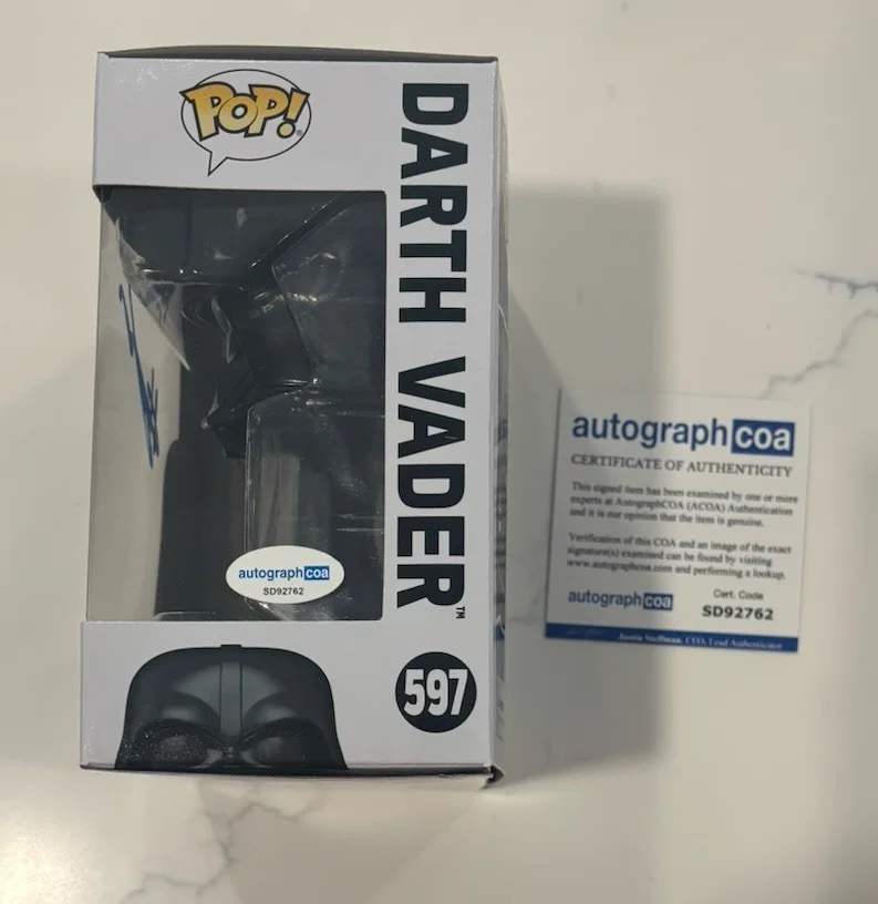 Hayden Christensen Darth Vader Star Wars Signed Autographed Funko POP #597 ACOA, изображение 2