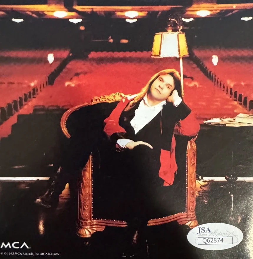 Meat Loaf Signed Marvin Aday (Bat out of Hell) 6x12 CD Cover Framed JSA, изображение 3