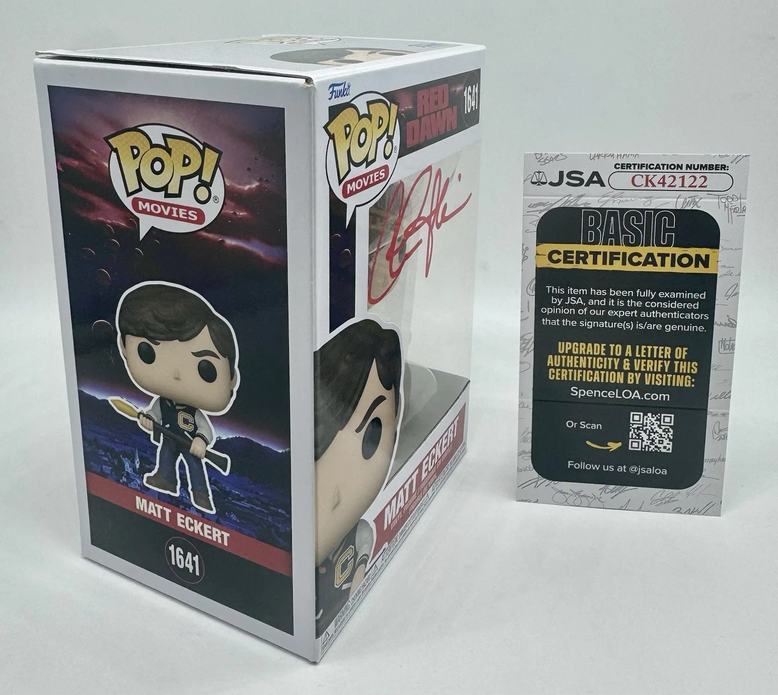 CHARLIE SHEEN — CHARLIE SHEEN SIGNED AUTOGRAPH "MATT" RED DAWN FUNKO POP + JSA COA, изображение 5