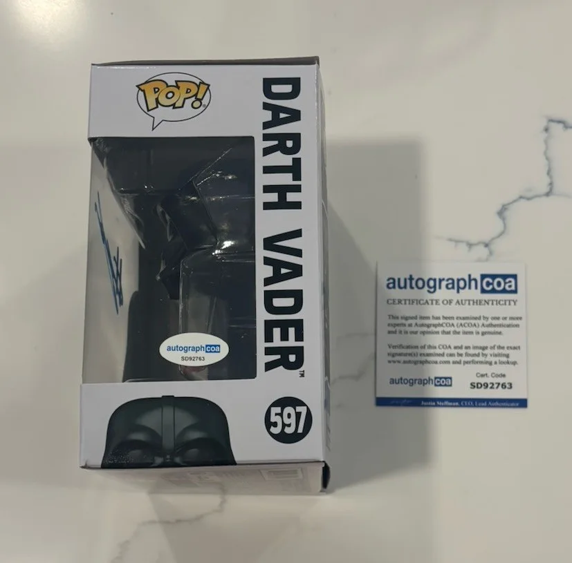 Hayden Christensen Darth Vader Star Wars Signed Autographed Funko POP #597 ACOA, изображение 2