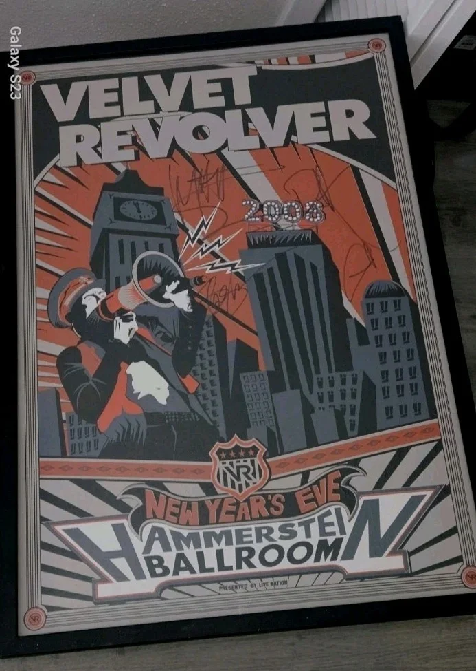 VELVET REVOLVER Signed By 4 18x24 Concert Poster Autographed In TX PROF FRAMED, изображение 3