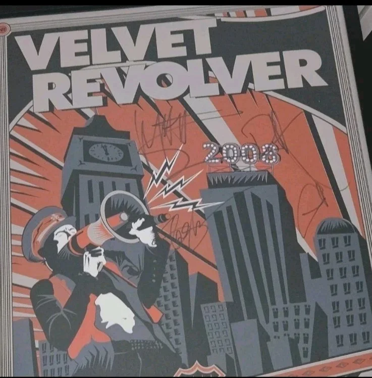 VELVET REVOLVER Signed By 4 18x24 Concert Poster Autographed In TX PROF FRAMED, изображение 4