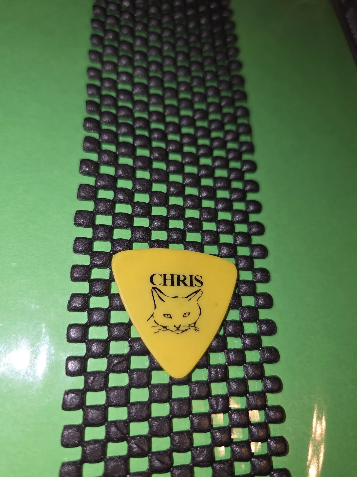 Saosin Yellow Guitar Pick Chris W/ Cat, image 4