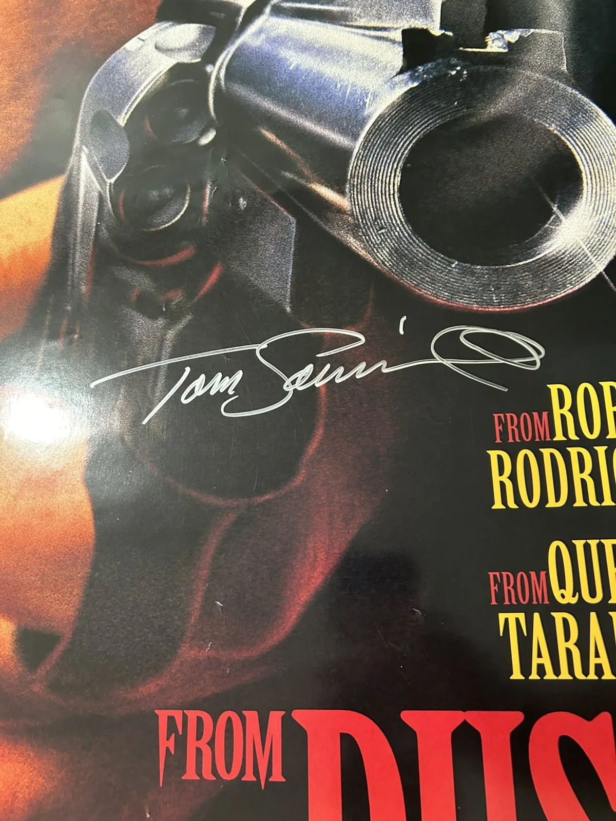 From Dusk Till Dawn original ds movie poster 27x40 signed by Tom Savini, image 3