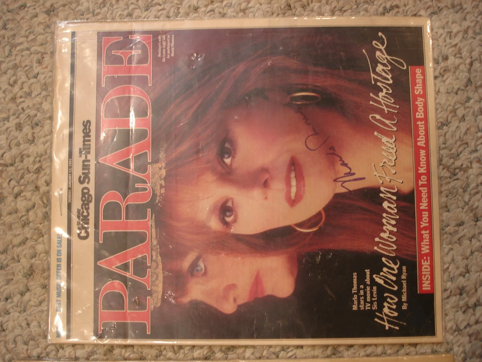 Lot 2 Marlo Thomas Signed Mags That Girl Sunday New York News Oct. 2 1966 1991, изображение 4