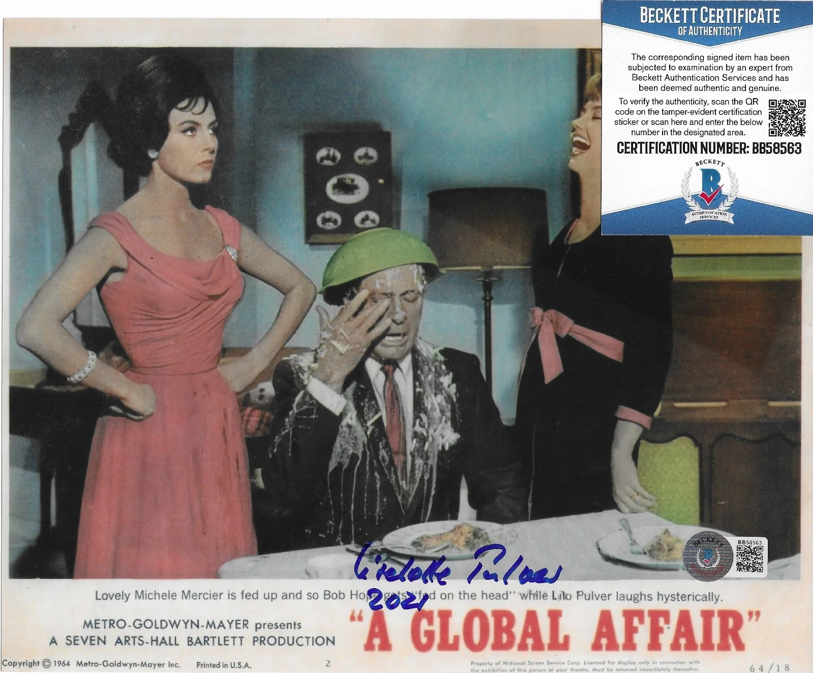Lilo Pulver — Lilsolette Pulver Lilo BAS COA Signed 8x10 Photo Autographed A Global Affair, изображение 2