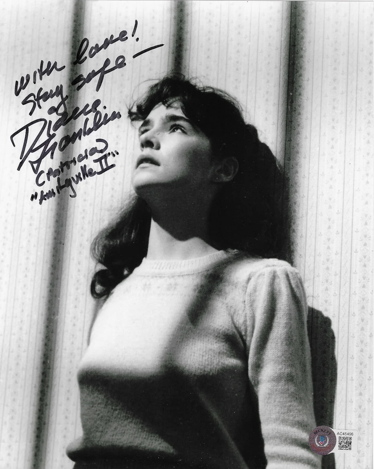 Diane Franklin — Diane Franklin Signed 8x10 Photo Autographed BAS Amityville II The Possession 96